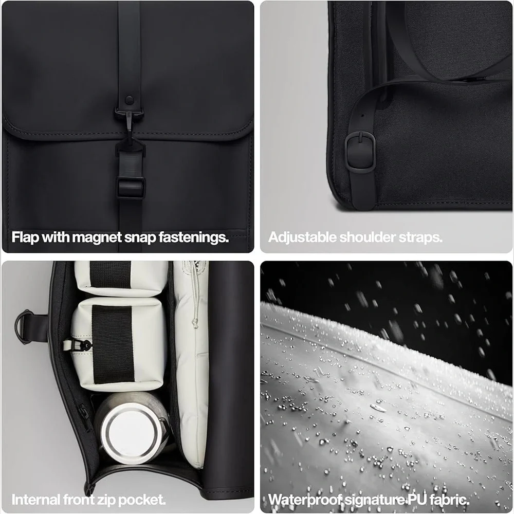 RAINS Backpack Mini - Grey Waterproof Backpack Fits 13